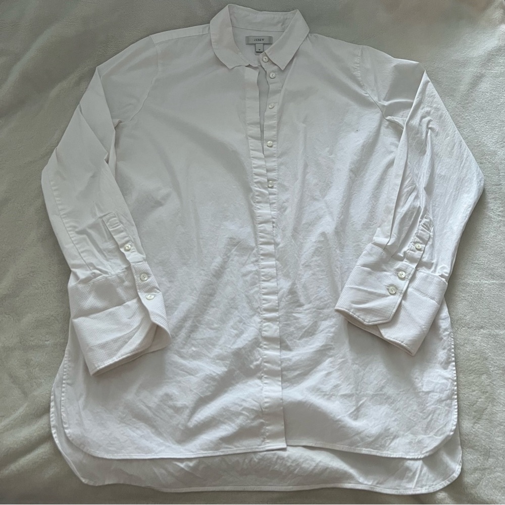 J. Crew Classic White Button Down Collar Shirt